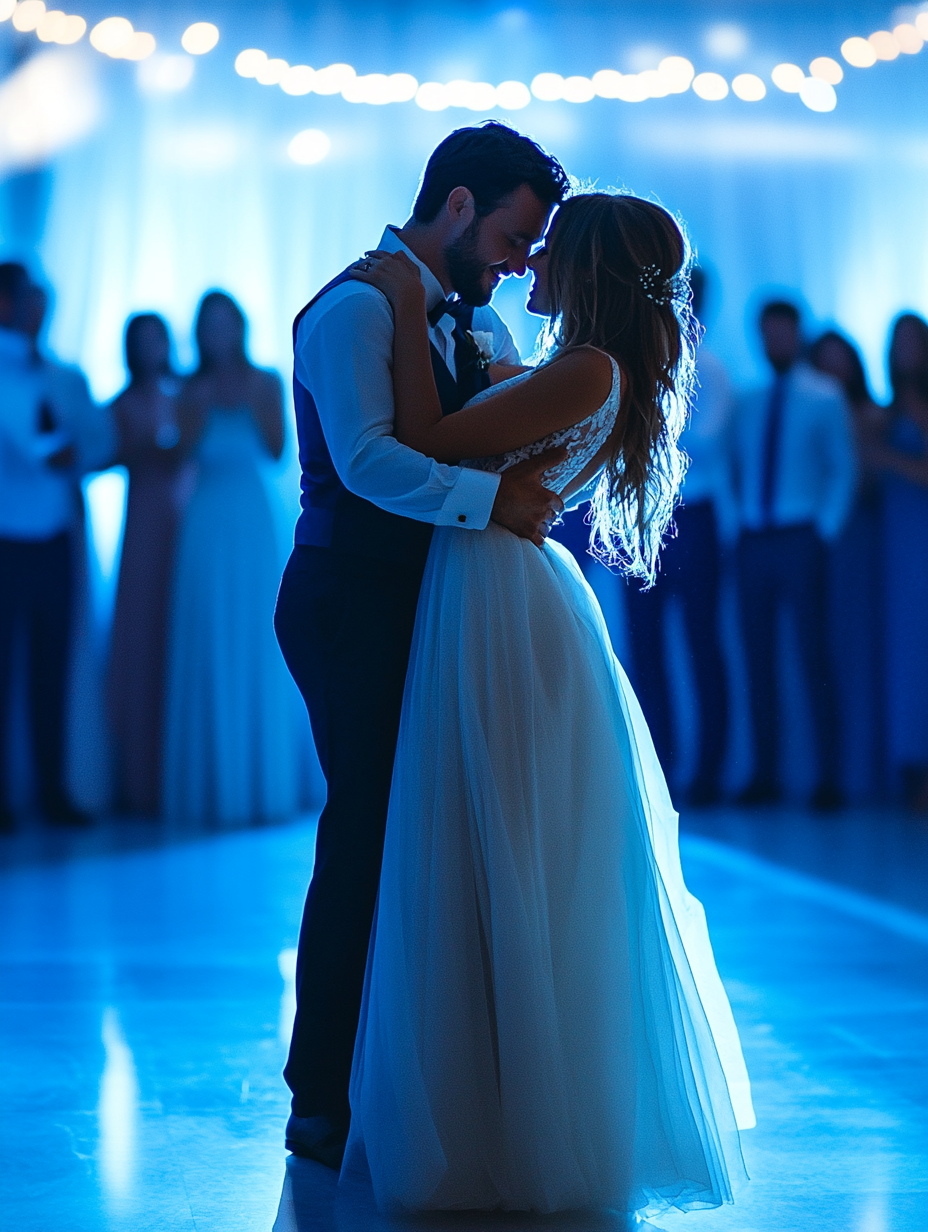Bride and groom sharing first dance – personalized wedding song with Lyric Change service